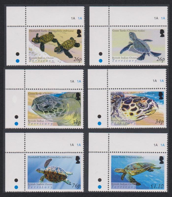 BIOT Turtles 6v Top Left Corners SG#312-317 SC#290-295