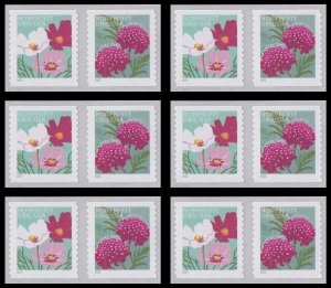 US 5665a Butterfly Garden Flowers Nonprofit Org 5c coil pair 6x2 MNH 2022