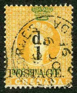 Grenada SG41 4d on 2/- (4mm between 4d and postage) M/Mint Cat 50 pounds 