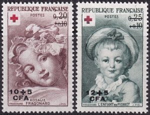 France- Reunion 1962 Red Cross, Paintings by Fragonard etc.(2v Cpt) MNH, CV$6
