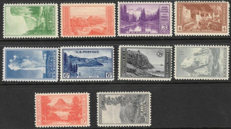 US #740-49 M/NH National Parks Series 40% of SCV $15.95 **FREE SHIPPING**