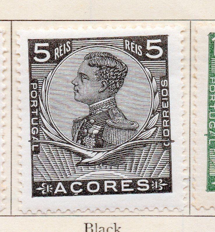 Azores 1910 Early Issue Fine Mint Hinged 5r. 151474