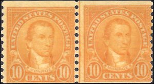 603 Mint,NG... Line Pair... SCV $25.00