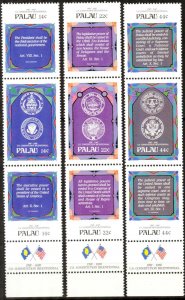 Palau 1987 US Constitution Bicentennial set of 9 MNH