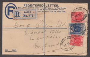 *Nigeria Registered Cover HG# 2ax2(dieI), HG# 2 To England