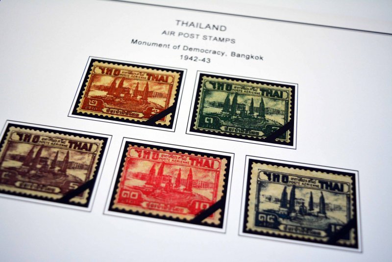 COLOR PRINTED THAILAND 1941-1970 STAMP ALBUM PAGES (29 illustrated pages)