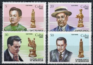 CUBA Sc# 2560-2563  CAPABLANCA World CHESS Champion CPL SET of 4 1982 MNH