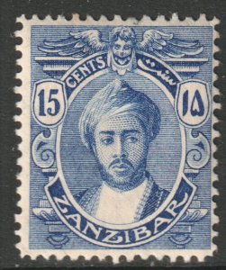 Zanzibar Scott 125 - SG251, 1913 Sultan 15c MH*