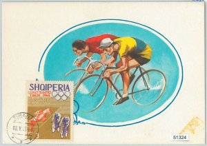 51324 - ALBANIA - MAXIMUM CARD - 1964 OLYMPIC GAMES: CYCLING HORSE JUMPING-