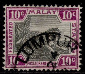 MALAYSIA - Federated Malay EDVII SG43d, 10c black & purple, FINE USED.