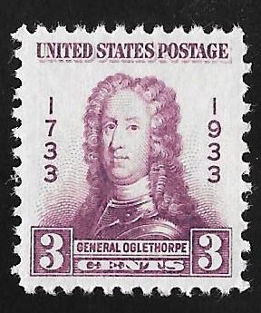 726 3 cents Georgia Bicentennial Stamp mint OG NH EGRADED VF-XF 85