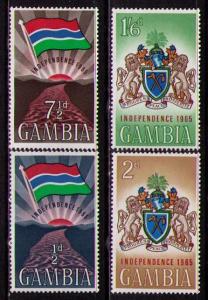 GAMBIA Sc# 206 - 209 MNH F Set4 Flag Sunrise Coat of Arms