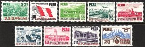 Peru Airs - UPU - 9ea Different OGNH - Post Office Fresh