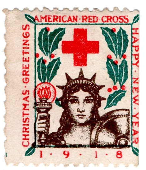 (I.B) US Cinderella : Red Cross Christmas Seal (1918) version B