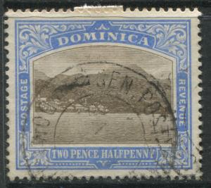 Dominica 1907 2 1/2d ultra & black CDS used