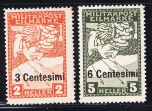 Italy 1918  Scott #NE1-2 MH white paper reprints