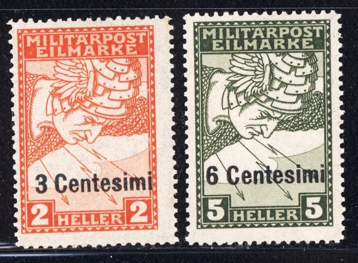 Italy 1918  Scott #NE1-2 MH white paper reprints