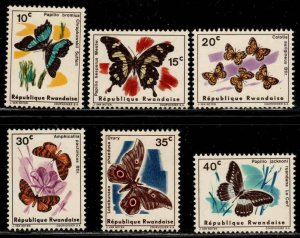 Rwanda #114-19 ~ Short Set 6 of 12 ~ Butterflies, Moths ~ Unused, MX  (1965-66)