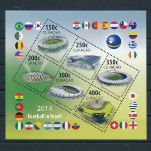 [CU217] Curacao 2014 World cup soccer football Brazil Souvenir Sheet MNH