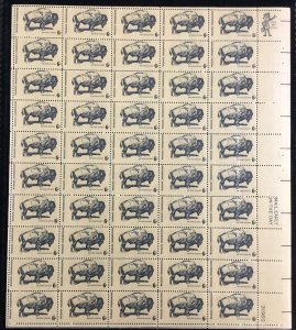 1392    American Buffalo Wildlife Conservation   MNH 6 c Sheet of 50   FV $3.00  