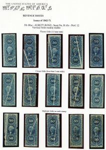 R63c, Pre Printing Paper Fold Error Group of 15 Stamps - WoW Stuart Katz