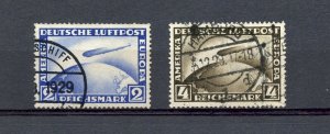 Germany #C36-C37 (G189) Graf Zeppelin crossing ocean, Used, FVF, CV$84.00