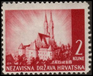Croatia 35 - Mint-H - 2k Zagreb Cathedral (1941)