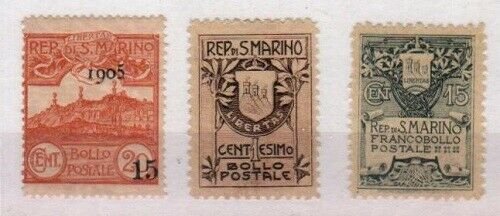 San Marino Scott 77, 78a, 79 Mint hinged