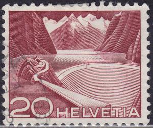 Switzerland 332 USED 1949 Grimsel Resevoir