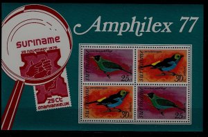 Suriname C60a MNH s/s Birds/Amphilex-77 SCV5.75