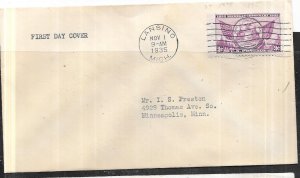 US #775  3c Michigan Centenary (FDC)  CV $18.00