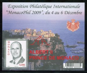 Monaco 2577 MNH, MonacoPhil  Intl. Philatelic Expo. Souvenir Sheet from 2009.