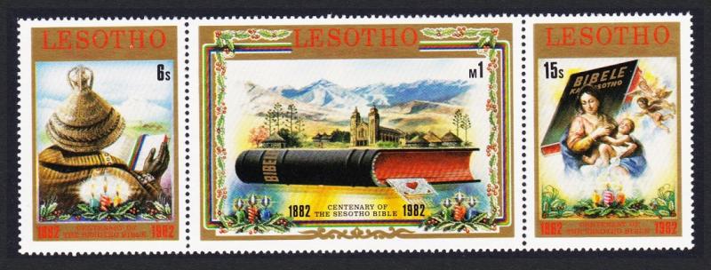 Lesotho Centenary of Sesotho Bible 3v Strip SG#518-520 SC#376-378