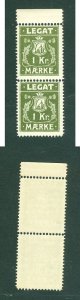 Denmark. Poster Stamp 1930is. Pair Mnh .Freemason,Masonic. Beehive.Legat Seal.