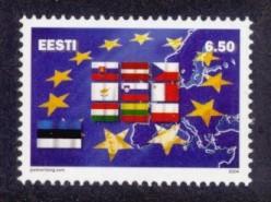 Estonia Sc# 486 MNH Admission to European Union - Flags