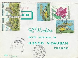French Colonies 1993 Cancels Reg Air Mail Tourism + Flower Stamps Cover Rf 44667