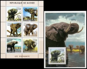 GUINEA 2002 WILD ANIMALS ELEPHANTS ANIMAUX SAUVAGES WILDE TIERE [#0209P]