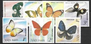 NORTH VIET NAM Sc 1693-99 NH ISSUE OF 1987 - BUTTERFLIES - (AS23)