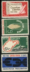 United States - SC#1230-1233 - MINT NH SET OF 4 STAMPS FROM 1963 -Item USA1192