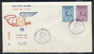 Turkey 1966 Europa Sailboat FDC