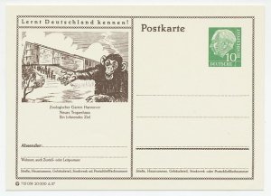 Postal stationery Germany 1957 Monkey - Zoo Hannover