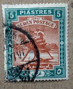 Sudan 1898 5p Camel Post> Note: repaired. Scott 15, CV $17.50. SG 16