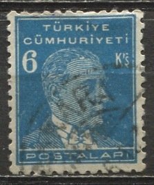 Turkey 1931: Sc. # 746; Used Single Stamp