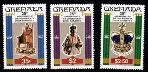 GRENADA SG946/8 1978 25TH ANNIV OF CORONATION MNH