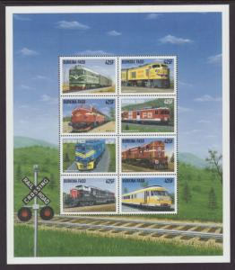 Burkina Faso 1121-1122 Trains Souvenir Sheet MNH VF