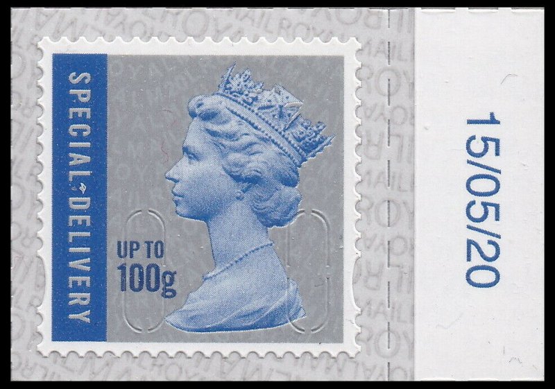 GB Machin Definitive Special Delivery 100g M20L date tab single MNH 2020