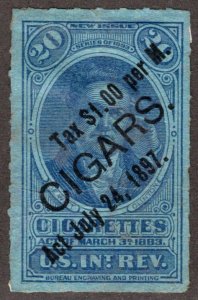 Springer TD2, Used, 20 Cigars, 1897 Provisionals, USA Revenue