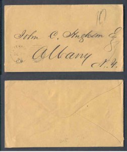 Canada-cover  #9768-Stampless to USA- Peterboro CW single broken ci