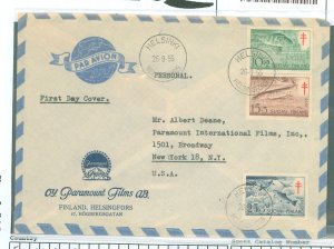 Finland B129-31 Fish 1st Day cachet with Paramount Films logo, addressed