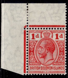 BRITISH SOLOMON ISLANDS GV SG19, 1d red, NH MINT. Cat £11.